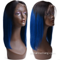 Großhandel Ombre Brasilianisches Haar Schweizer Spitze Perücke Kurzes Bob -Perücken Haarfarbe 1B/27 Blau Red 99J Spitzen Vorderperücke